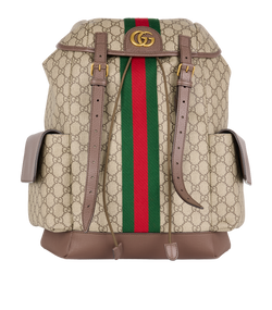 Medium Ophidia Backpack, Canvas, Beige, 493075, 3*
